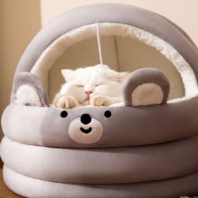 猫ベッド もこもこ猫ハウス オールシーズン