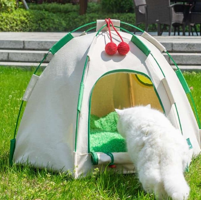 猫ベッド 涼やか猫テント 夏のお昼寝ハウス