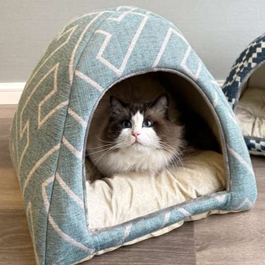 猫ベッド オールシーズン快適ペット用ドーム型ベッド