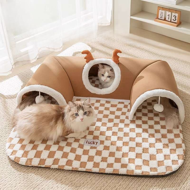 猫ベッド 多機能ペットハウス 三穴遊眠一体型