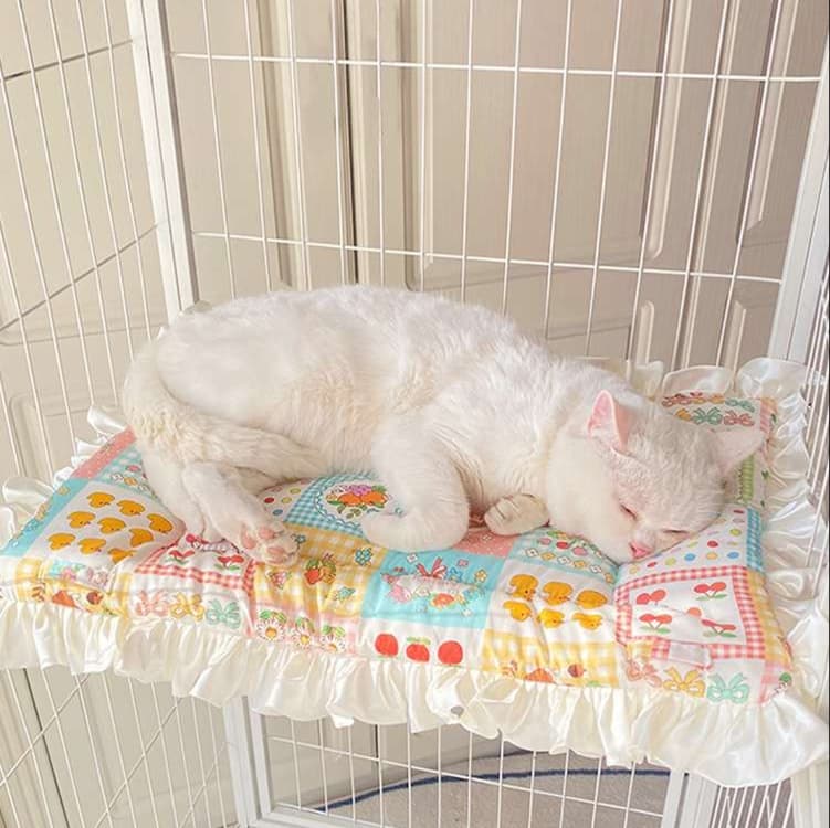猫ベッド ふんわりフリル猫ちゃんの夢見座布団