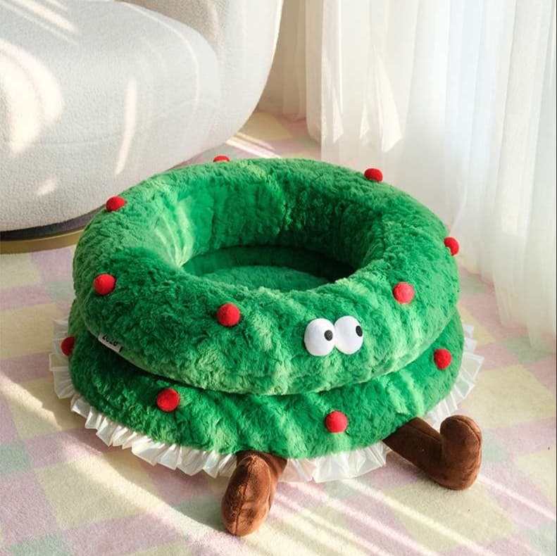 もふもふクリスマスツリー猫ベッド