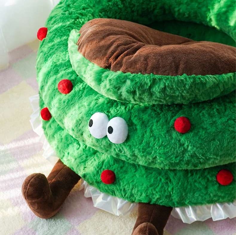 もふもふクリスマスツリー猫ベッド