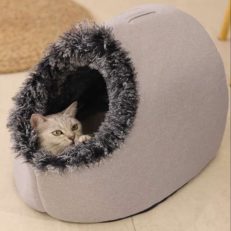 猫ベッド もこもこキャットドーム