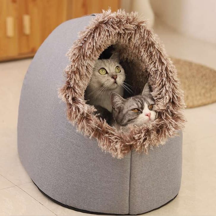 猫ベッド もこもこキャットドーム