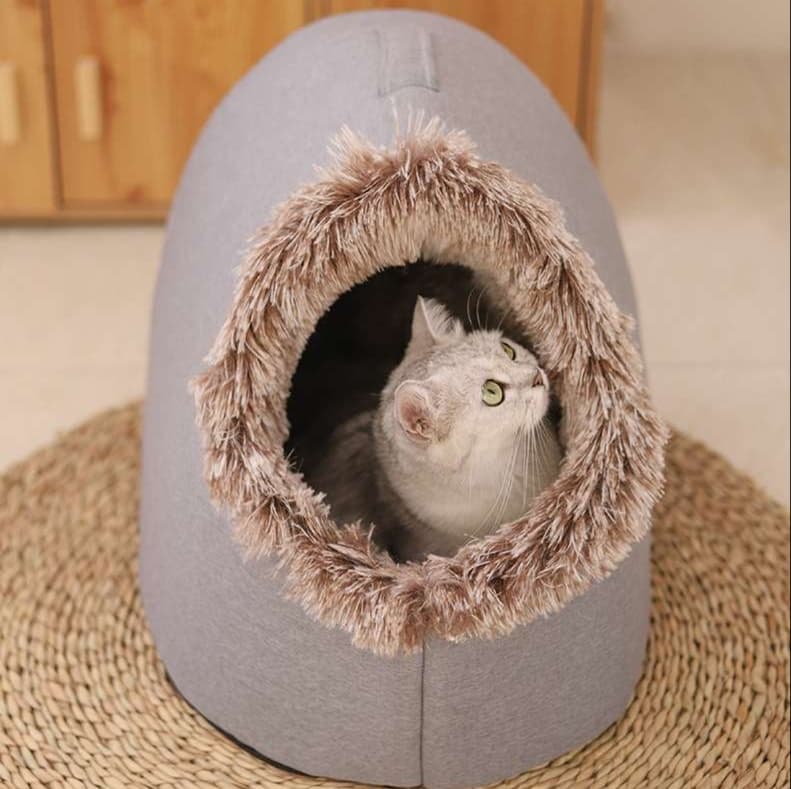 猫ベッド もこもこキャットドーム