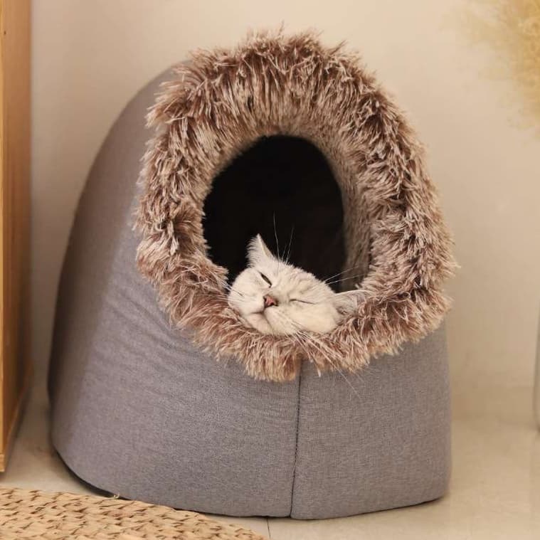 猫ベッド もこもこキャットドーム