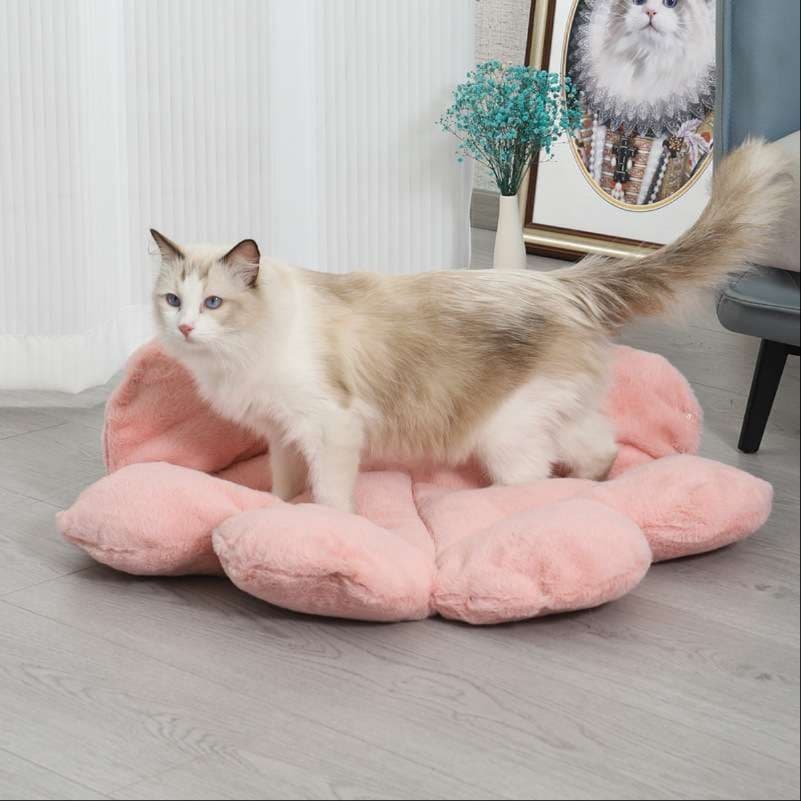 猫ベッド ふわふわ花型ペットクッション