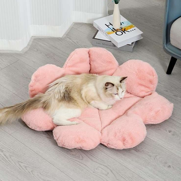 猫ベッド ふわふわ花型ペットクッション