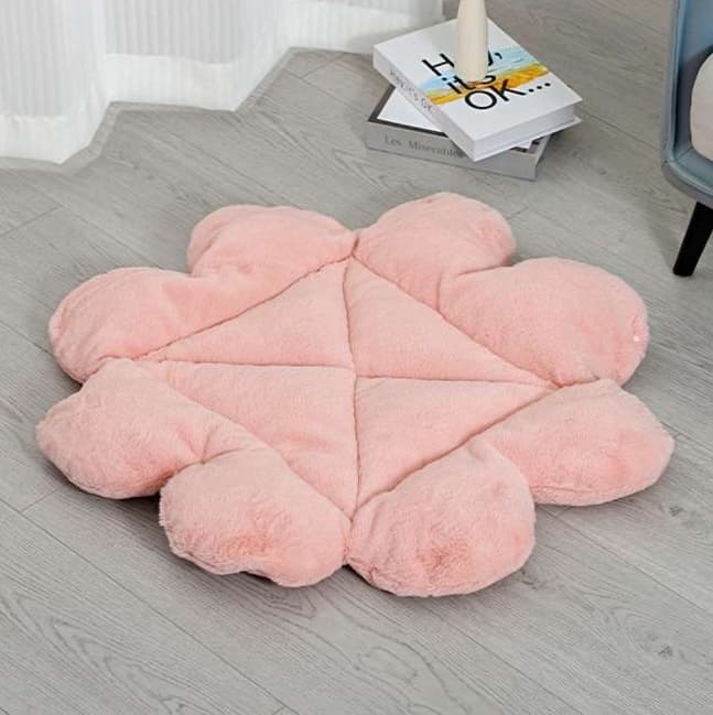 猫ベッド ふわふわ花型ペットクッション