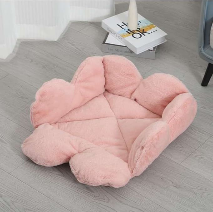 猫ベッド ふわふわ花型ペットクッション