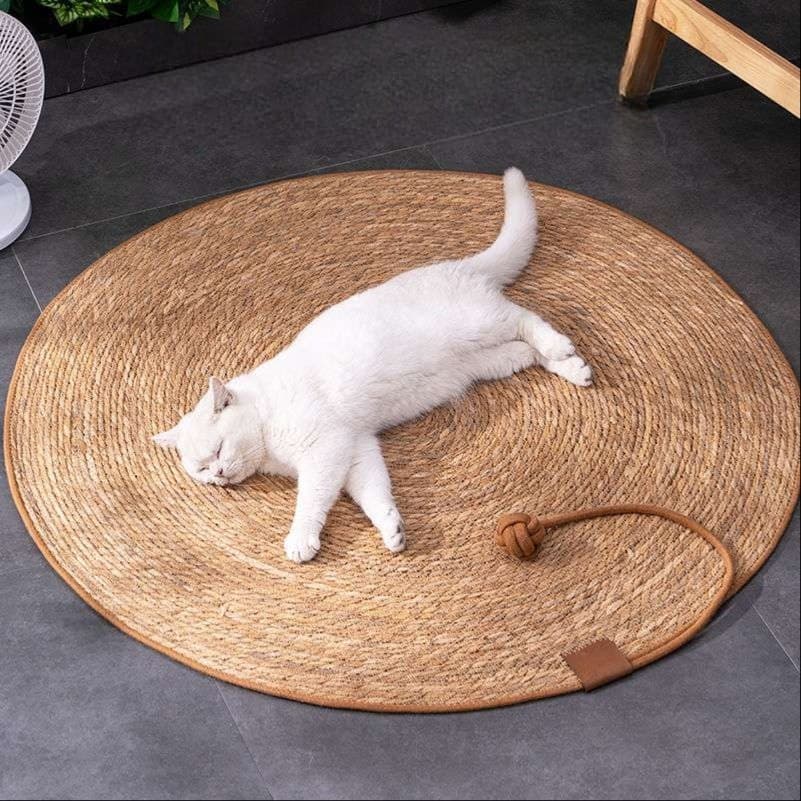 猫ベッド 涼やか夏日猫マット 天然素材編み込み