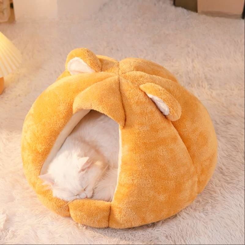 猫ベッド もこもこクマさん包み込みベッド