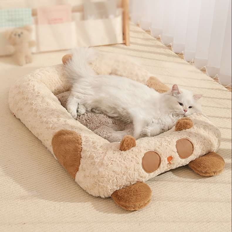 猫ベッド もこもこパンダ型ペットベッド