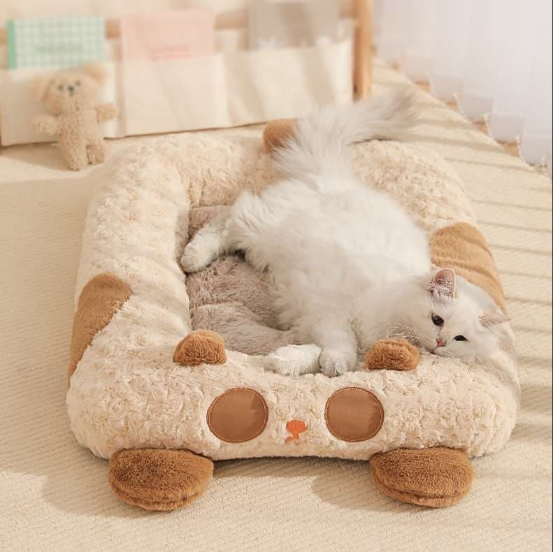 猫ベッド もこもこパンダ型ペットベッド