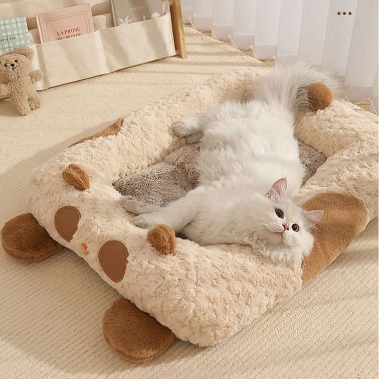 猫ベッド もこもこパンダ型ペットベッド