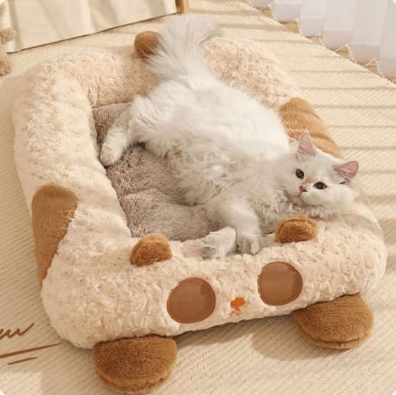 猫ベッド もこもこパンダ型ペットベッド