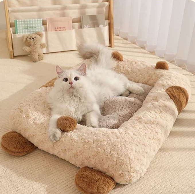 猫ベッド もこもこパンダ型ペットベッド