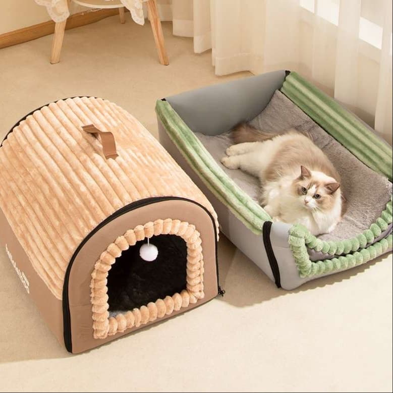 猫ベッド もこもこぬくぬく猫ハウス