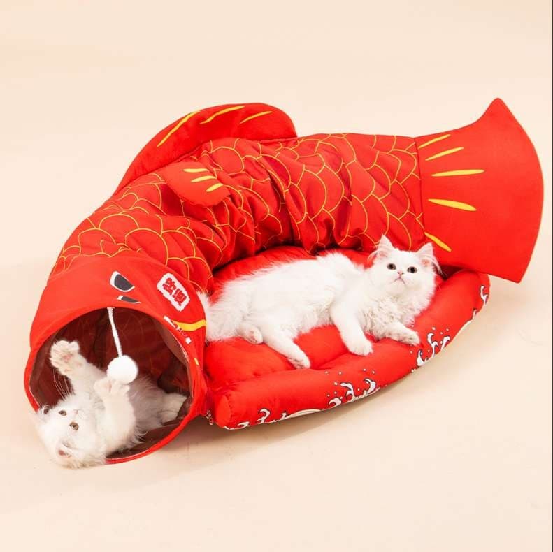 猫ベッド めでたい金魚デザイン 快適ペットベッド