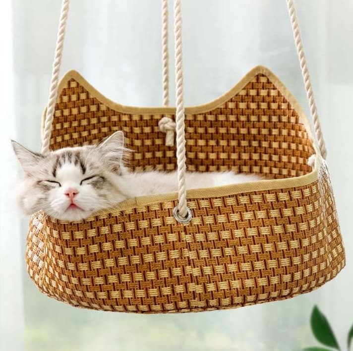 猫ベッド 藤かご猫ハンモック