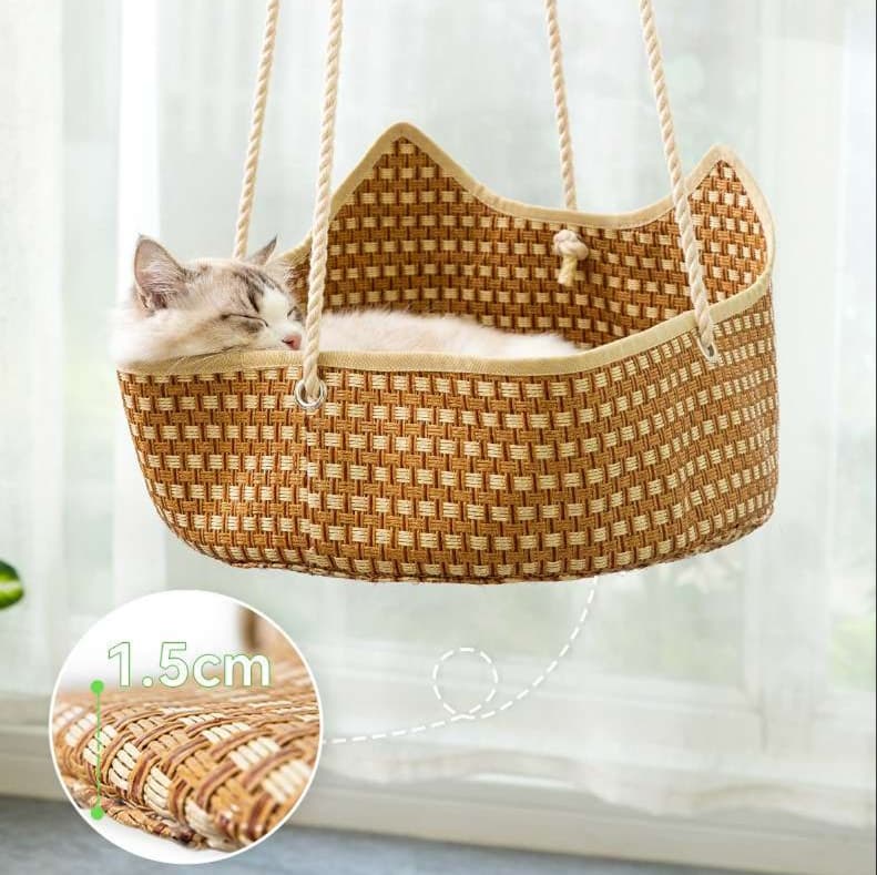 猫ベッド 藤かご猫ハンモック
