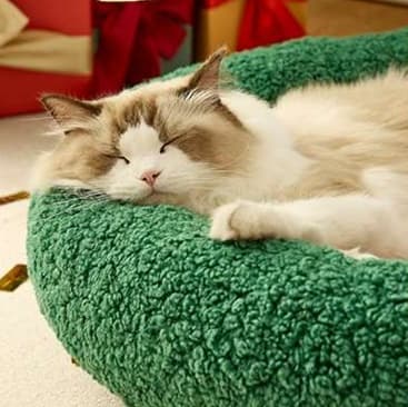 猫ベッド もこもこリースベッド