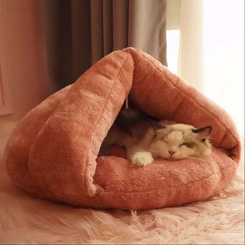 猫ベッド もこもこ猫ハウス ふかふか冬眠ドーム