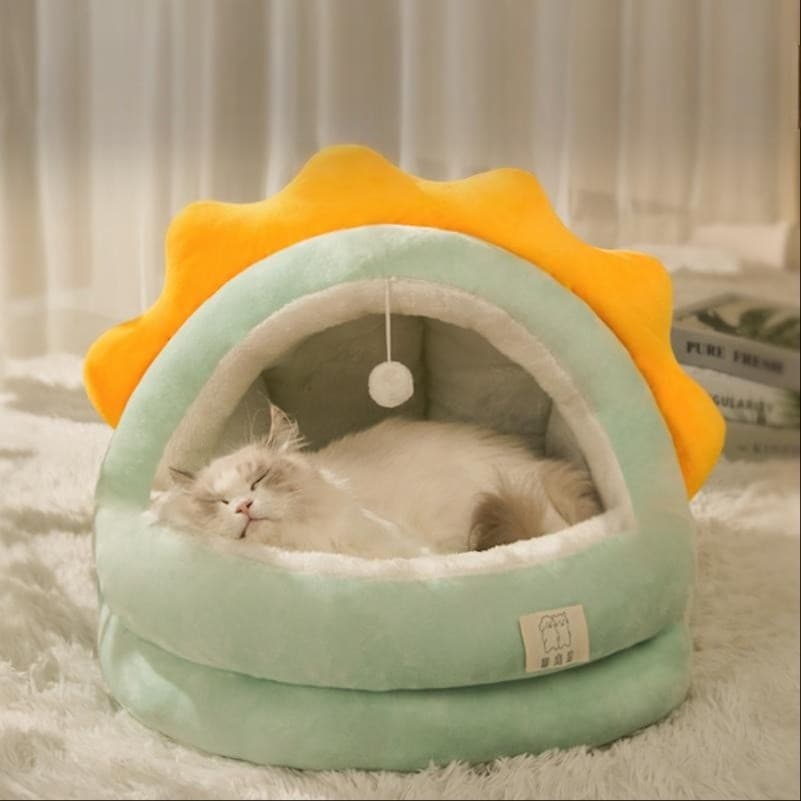猫ベッド ふわもこひまわり猫ハウス