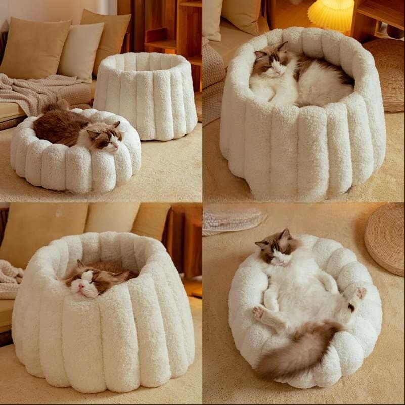 もこもこ猫ベッド ぬくぬく冬眠
