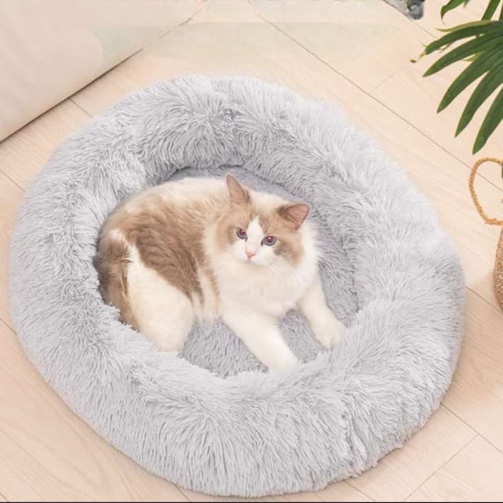 猫ベッド もこもこ楕円形ペットベッド