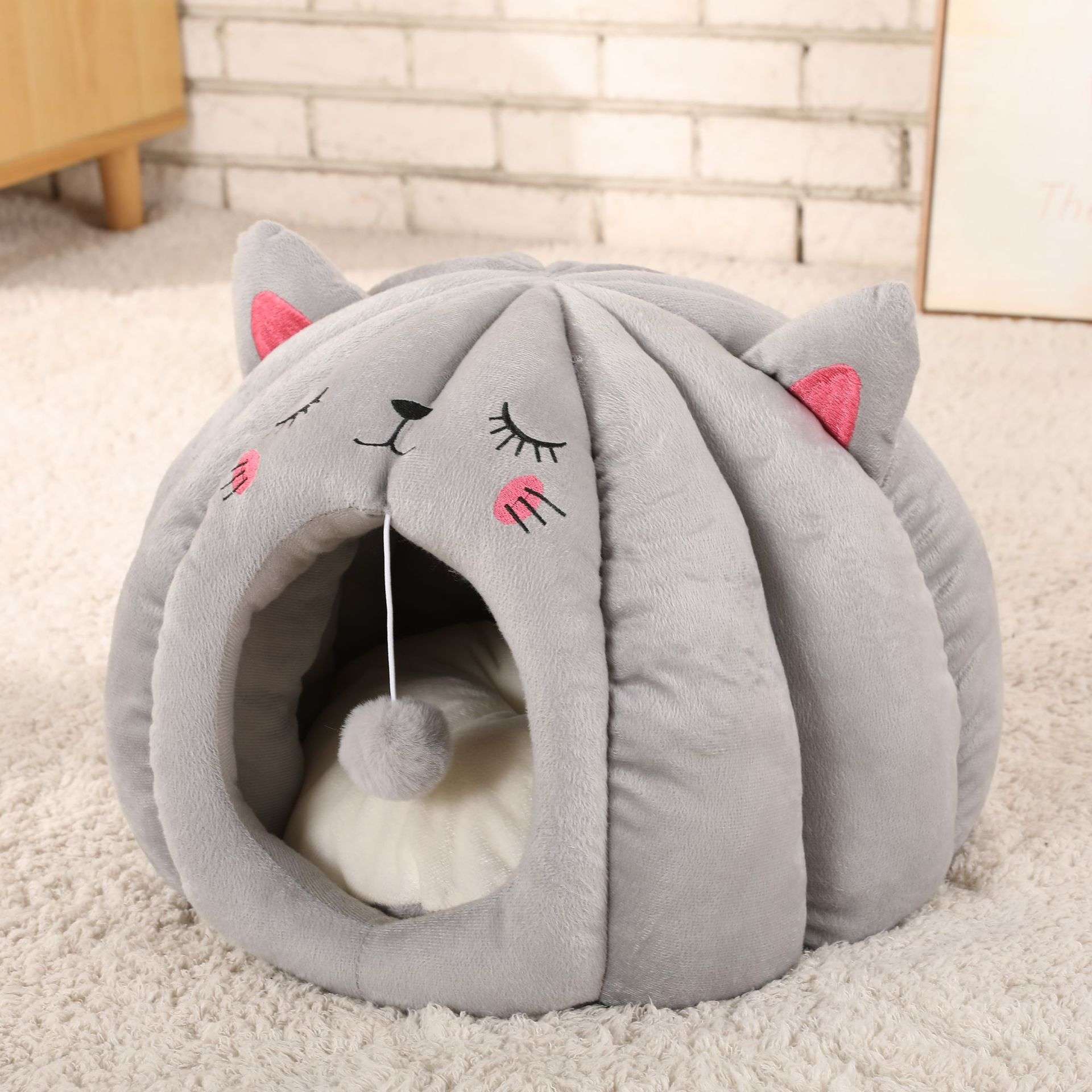 猫ベッド もこもこ動物ハウス ペット寝床