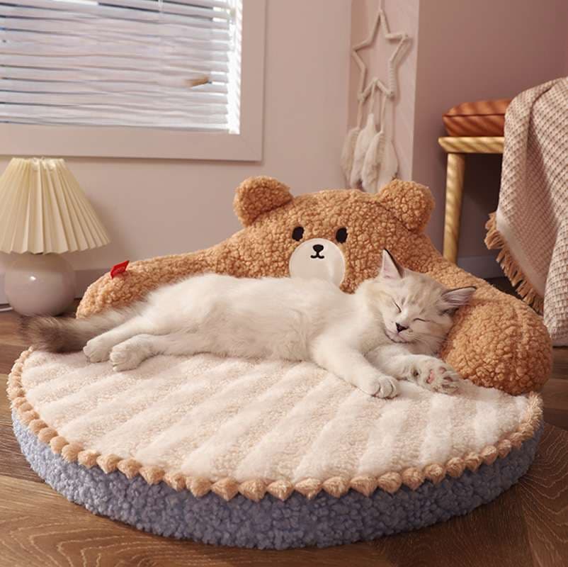 猫ベッド もこもこクマさん抱っこベッド