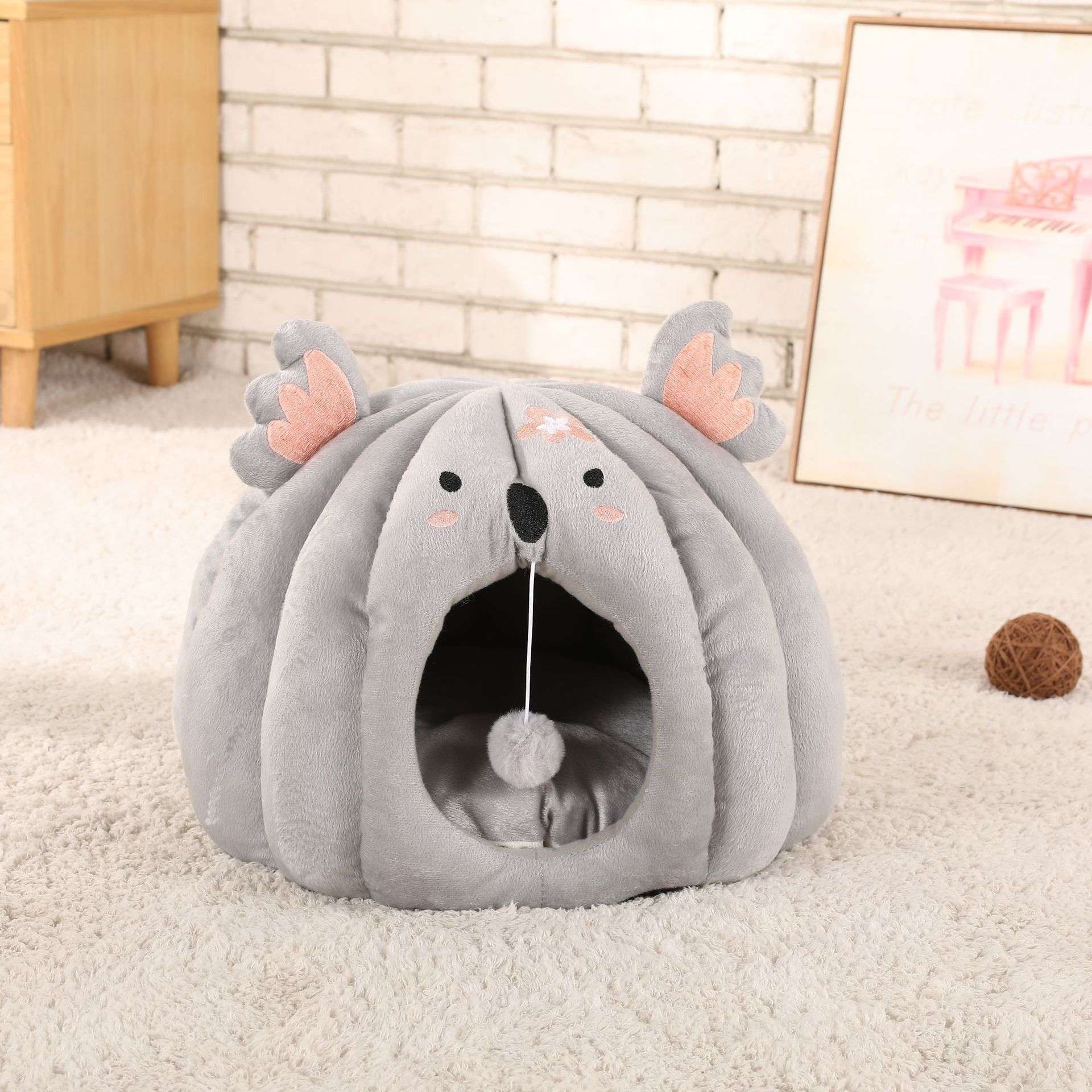 猫ベッド もこもこ動物ハウス ペット寝床