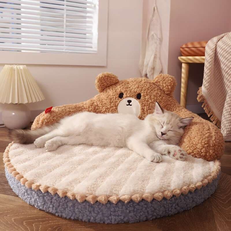 猫ベッド もこもこクマさん抱っこベッド