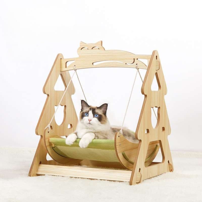 猫ベッド 涼やか木製スイングキャットベッド