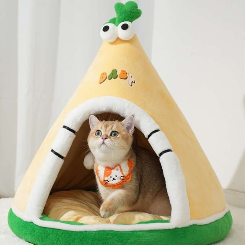 猫ベッド 三角テントのような猫ハウス